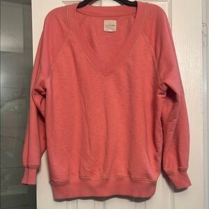 American Eagle Outfitters Pink V-Neck Sweatshirt